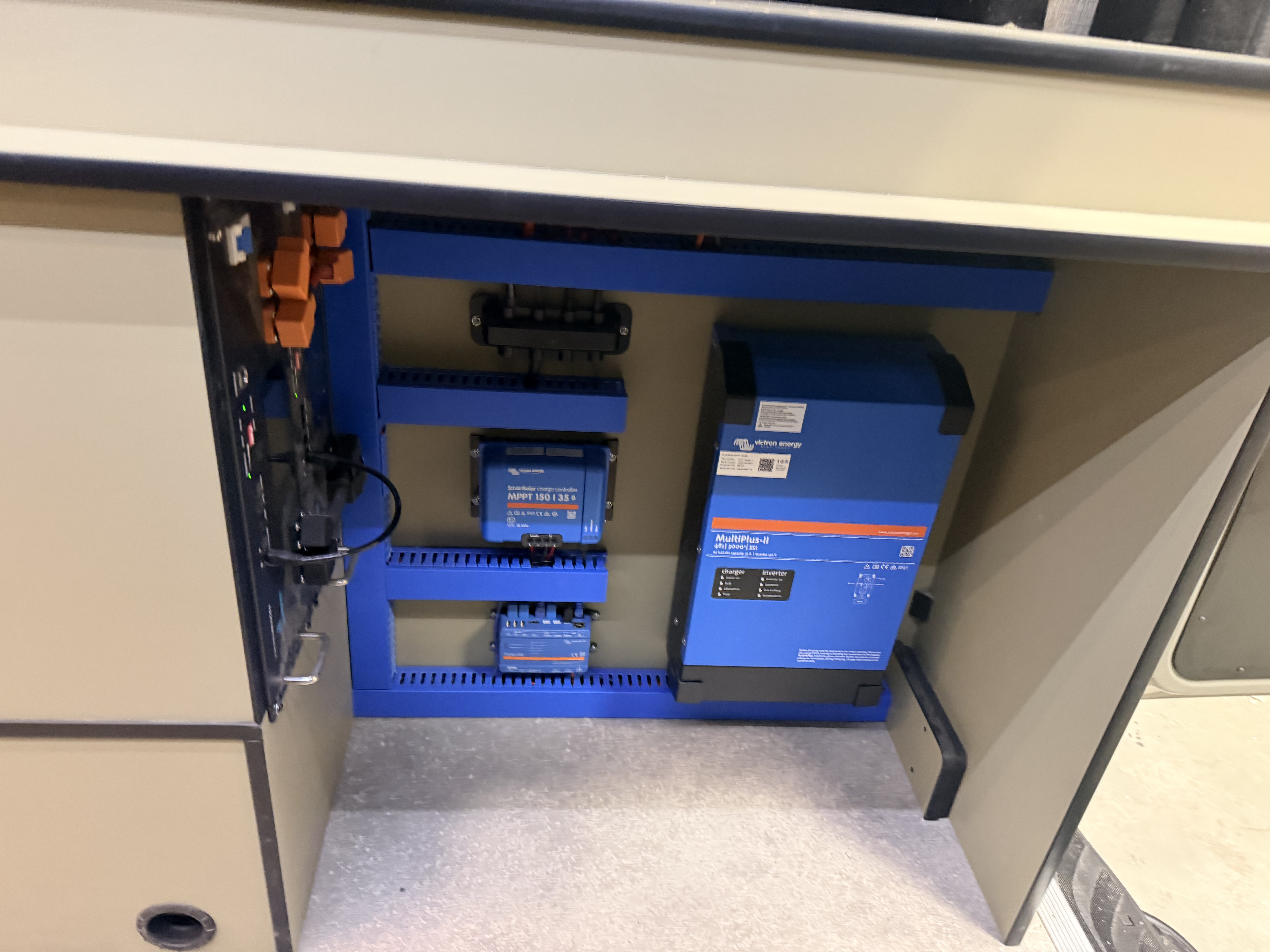 Ridgeline 002 electrical system — Victron MultiPlus-II inverter/charger and MPPT solar controller